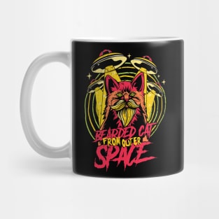 Bearded cat from outer space Mug